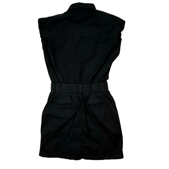 Pistola Black Utility Button Front Mini Dress Women’s Small Cotton Blend - Picture 6 of 10